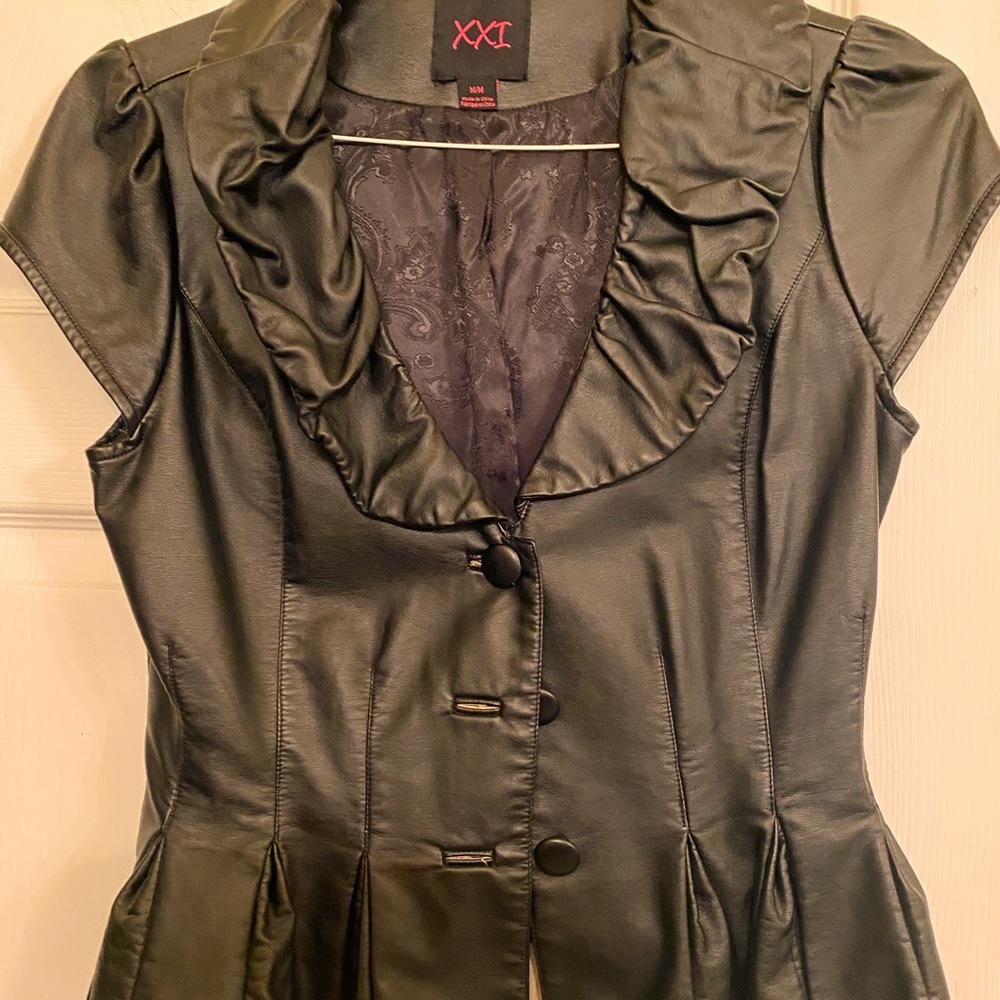 Black like leather vest